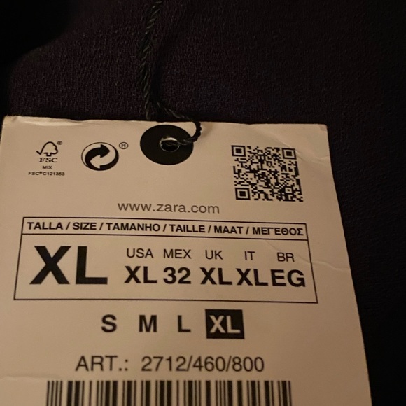 NWT. Zara Black Draped Side Fitted Midi Dress. Size XL. - Picture 7 of 9